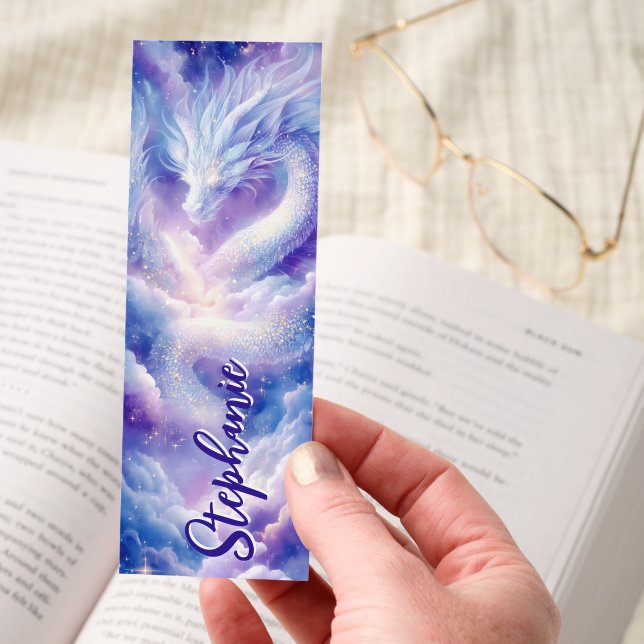 Celestial Dragon Stars Dreamscape Personalized Bookmarks (Hand)