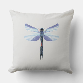 Celestial Dragonfly – Surreal Blue Insect Art Pill Throw Pillow