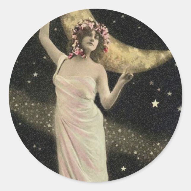 Celestial Drama Queen Classic Round Sticker (Front)
