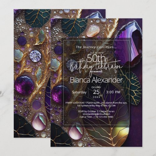 Celestial Dream  | Botanical Gemstone Abstract Invitation