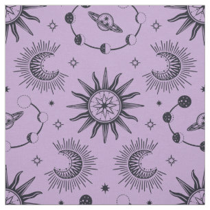 Celestial dream lilac and black fabric