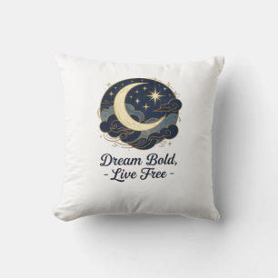 Celestial Dream – Moon & Stars Throw Pillow