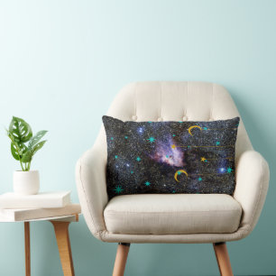 Celestial Dreams – Cosmic Decorative Pillow with S