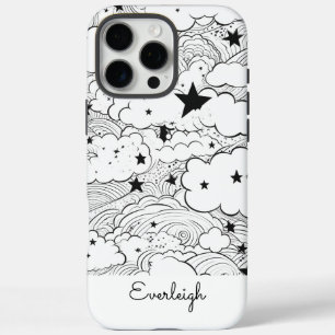 Celestial Dreams Doodles Personalized iPhone 16 Pro Max Case