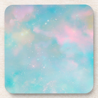 Celestial Dreamscape Pastel Plastic Coaster