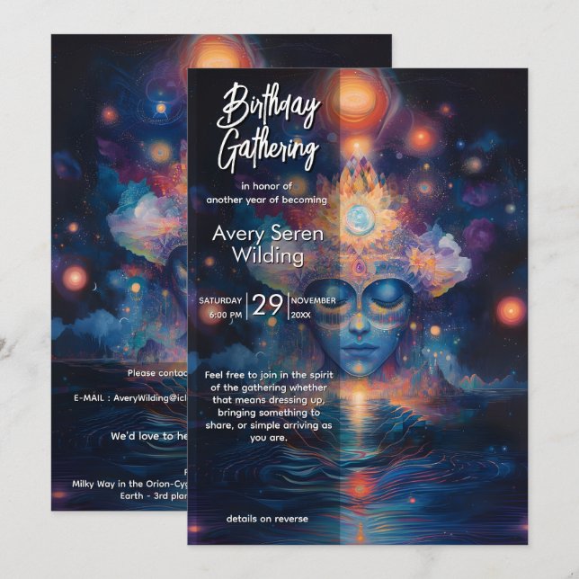 Celestial Drift | Visionary Design Invitation (Front/Back)