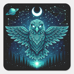 Celestial Eagle – Stellar Freedom Wildlife Galaxy Square Sticker
