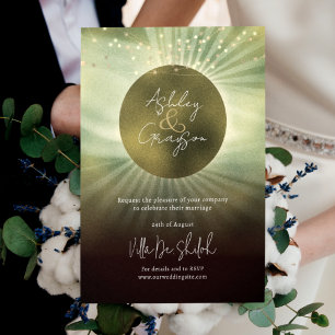 Celestial Eclipse Elegant Wedding Invitation