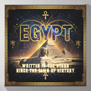 Celestial Egypt Sphinx Pyramids Galaxy Poster Canvas Photo Tile