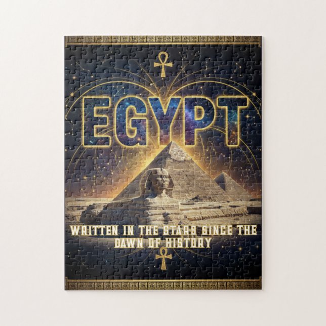 Celestial Egypt Sphinx Pyramids Galaxy Poster Jigsaw Puzzle (Vertical)
