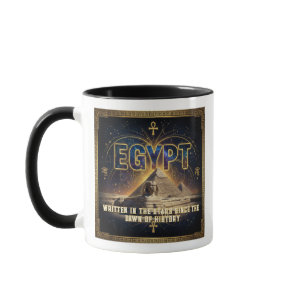 Celestial Egypt Sphinx Pyramids Galaxy Poster Mug