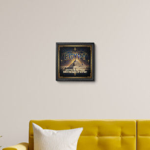 Celestial Egypt Sphinx Pyramids Galaxy Poster Peel And Stick Photo Tile
