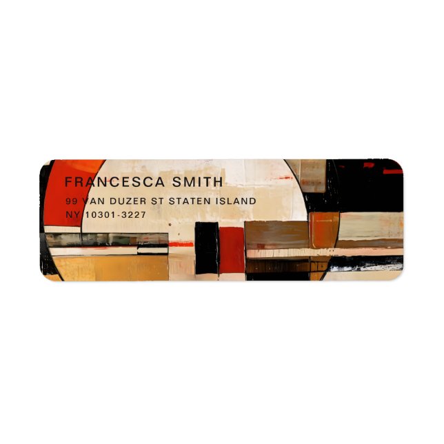 Celestial Elegance: Abstract Exploration in Beige Label (Front)