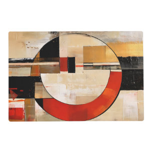 Celestial Elegance: Abstract Exploration in Beige Placemat