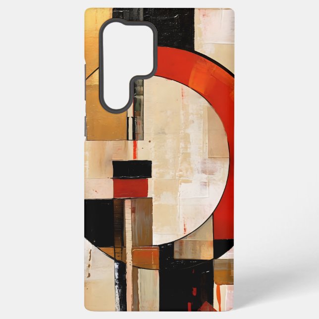 Celestial Elegance: Abstract Exploration in Beige Samsung Galaxy Case (Back)