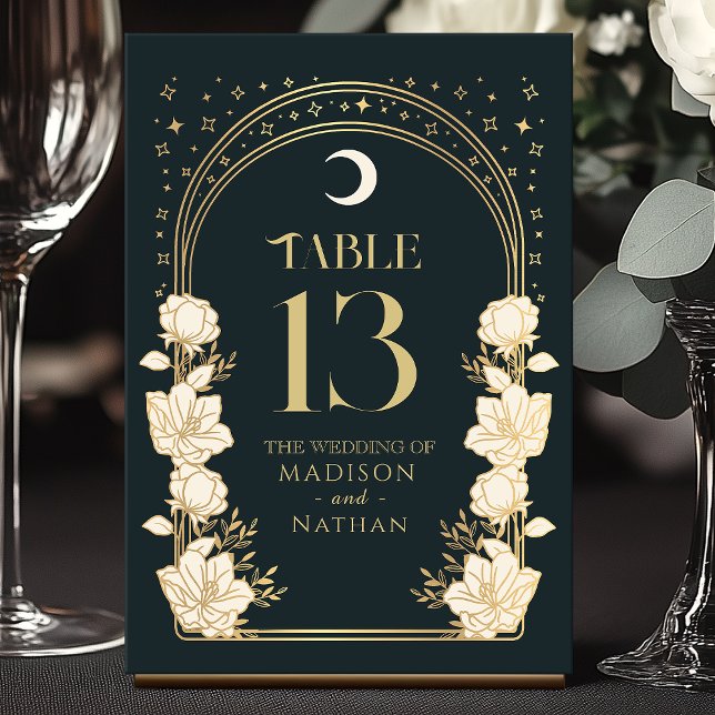 Celestial Elegant Arch Art Nouveau Wedding Table Number (Creator Uploaded)