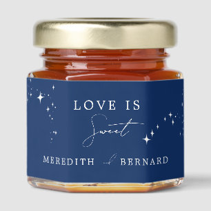 Celestial Elegant Blue Wedding Honey Jar Favors