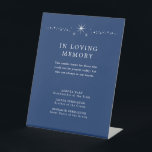 Celestial Elegant Wedding Memorial Pedestal Sign<br><div class="desc">Invite your guests to a night of romance and starlight with this celestial elegant wedding memorial pedestal sign from the Celestial Elegant Wedding Collection. Featuring a deep navy background adorned with twinkling stars and refined typography, this modern celestial design is perfect for couples who love a minimalist yet luxurious aesthetic....</div>