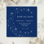 Celestial Elegant Wedding Moon Blue Save The Date<br><div class="desc">Invite your guests to a night of romance and starlight with this Celestial Elegant Wedding Moon Blue Save The Date from the Celestial Elegant Wedding Collection. Featuring a deep navy blue background adorned with twinkling stars and refined typography, this modern celestial design is perfect for couples who love a minimalist...</div>