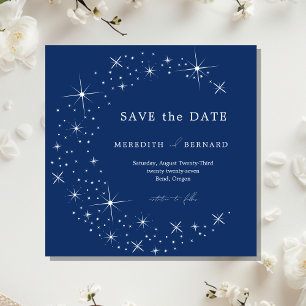 Celestial Elegant Wedding Moon Blue Save The Date
