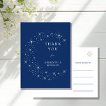 Celestial Elegant Wedding Moon Thank You Postcard<br><div class="desc">Invite your guests to a night of romance and starlight with this Celestial Elegant Wedding Moon Thank You Postcard from the Celestial Elegant Wedding Collection. Featuring a deep navy blue background adorned with twinkling stars and refined typography, this modern celestial design is perfect for couples who love a minimalist yet...</div>