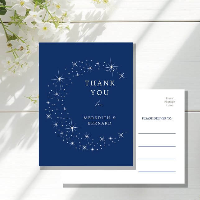 Celestial Elegant Wedding Moon Thank You Postcard (Creator Uploaded)