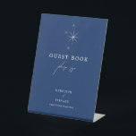 Celestial Elegant Wedding Navy Blue Guest Book Pedestal Sign<br><div class="desc">Invite your guests to a night of romance and starlight with this Celestial Elegant Wedding Navy Blue Guest Book Pedestal Sign from the Celestial Elegant Wedding Collection. Featuring a deep navy blue background adorned with twinkling stars and refined typography, this modern celestial design is perfect for couples who love a...</div>