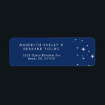 Celestial Elegant Wedding Navy Blue Return Address Label<br><div class="desc">Invite your guests to a night of romance and starlight with this Celestial Elegant Wedding Navy Blue Return Address label from the Celestial Elegant Wedding Collection. Featuring a deep navy blue background adorned with twinkling stars and refined typography, this modern celestial design is perfect for couples who love a minimalist...</div>