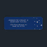 Celestial Elegant Wedding Navy Blue Return Address Label<br><div class="desc">Invite your guests to a night of romance and starlight with this Celestial Elegant Wedding Navy Blue Return Address label from the Celestial Elegant Wedding Collection. Featuring a deep navy blue background adorned with twinkling stars and refined typography, this modern celestial design is perfect for couples who love a minimalist...</div>