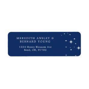 Celestial Elegant Wedding Navy Blue Return Address Label