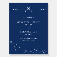 Celestial Elegant Wedding Navy Blue Welcome Sign