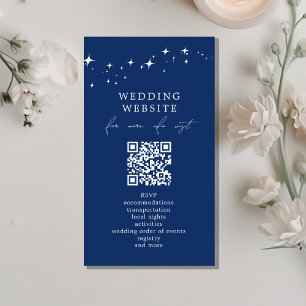 Celestial Elegant Wedding QR Code Website Details Enclosure Card