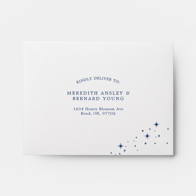 Celestial Elegant Wedding Self Addressed RSVP Envelope (Front)
