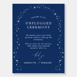 Celestial Elegant Wedding Unplugged Ceremony Sign