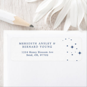 Celestial Elegant Wedding White Return Address Label