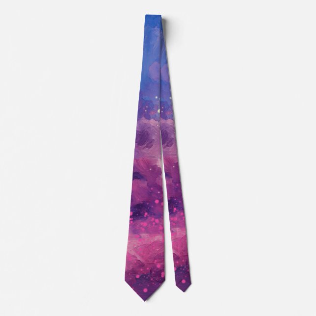 Celestial Ember Abstract Neck Tie (Front)