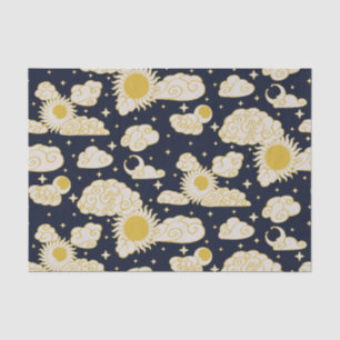 Celestial Engraving Toile (Midnight Hearth) Tissue Paper