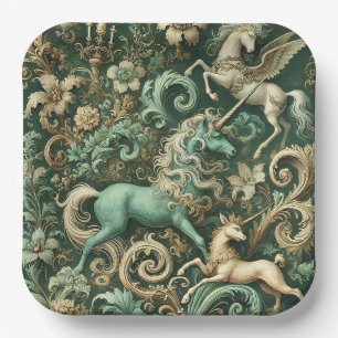 Celestial Equinox – Mythical Unicorn  Paper Plates