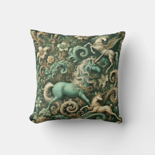 Celestial Equinox – Mythical Unicorn  Throw Pillow