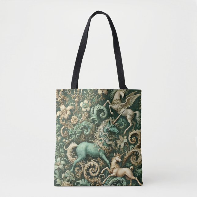 Celestial Equinox – Mythical Unicorn  Tote Bag (Front)