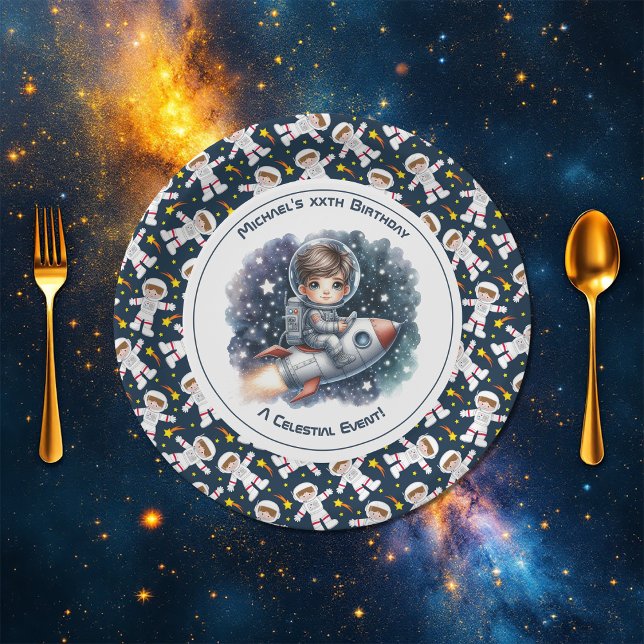 Celestial Event Space themed Birthday Party Paper Plates (Celestial Event Space themed Birthday Party Paper Plates)