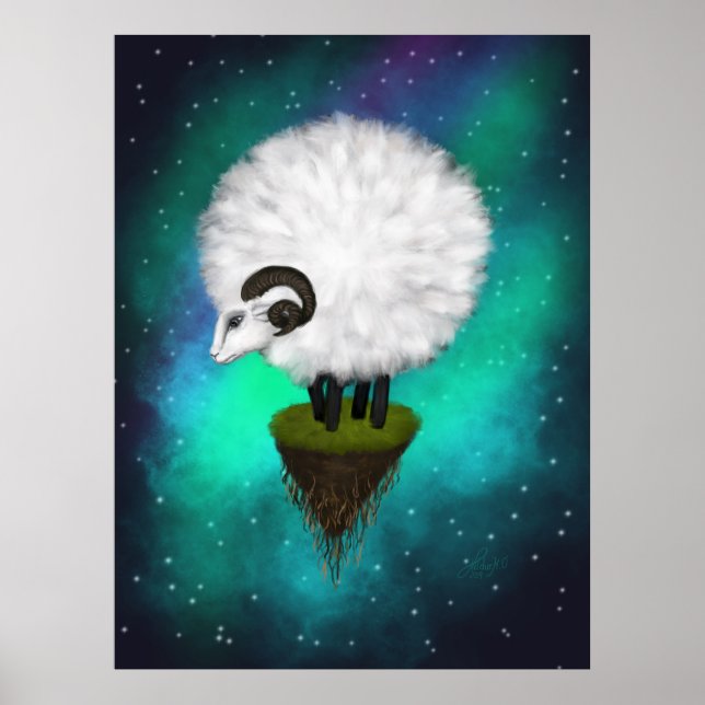 Celestial Ewe: Grazing Among the Stars Poster (Front)