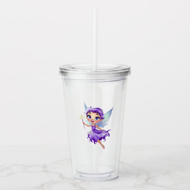 Celestial Fairy Glitter  Acrylic Tumbler (Front)
