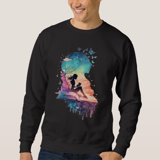 Celestial Fairy Reading Book Fantasy Novel Book Sweatshirt (Front)