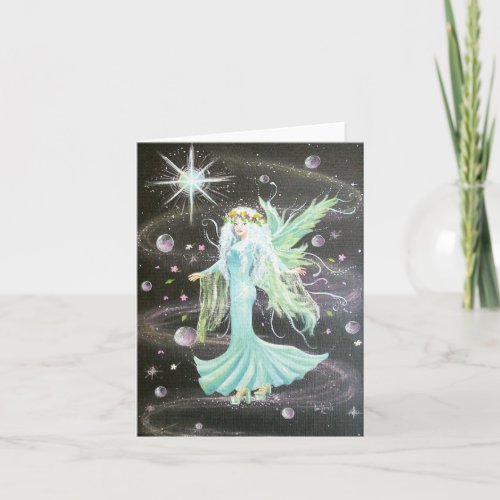 Celestial Fairy Universe planets stars Note Card