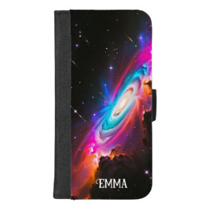 Celestial Fantasy Black Hole Custom Name iPhone 8/7 Plus Wallet Case