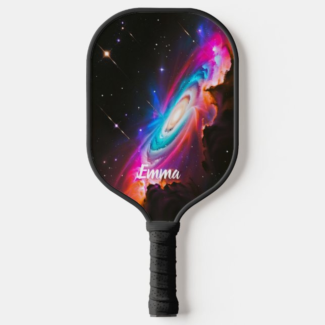 Celestial Fantasy Black Hole Custom Name Pickleball Paddle (Front)