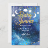 Celestial Fantasy Gold Stars & Glow Baby Shower Invitation (Front)