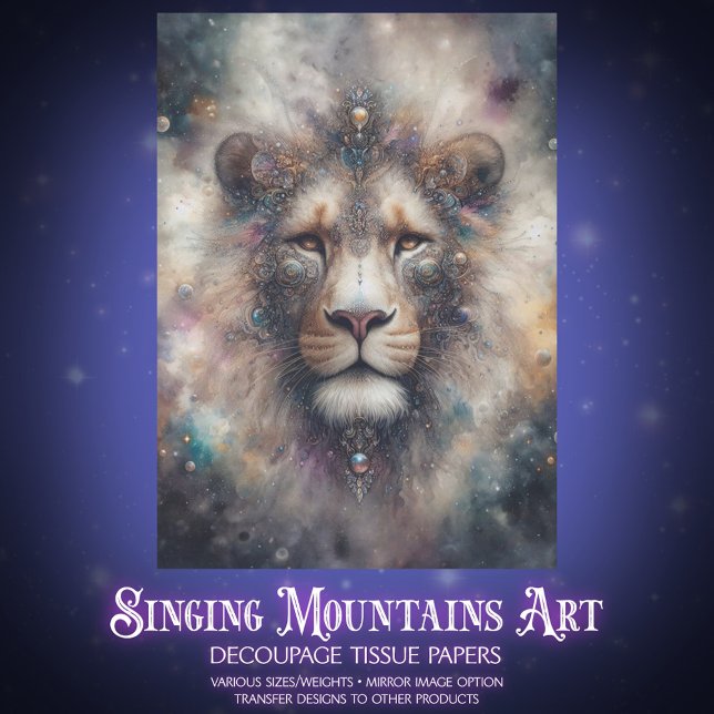 Celestial Fantasy Lion Craft Decoupage Tissue Paper (Creator Uploaded)