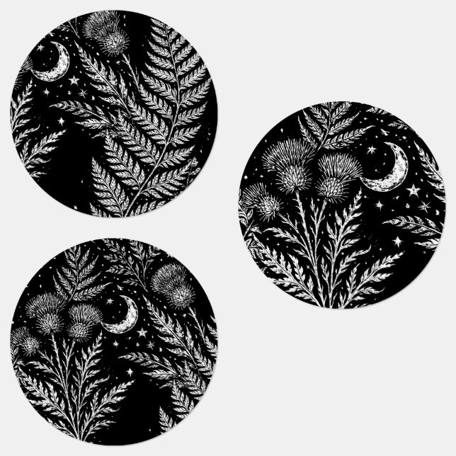 Celestial Fern Moon Botanical Sticker (Group)